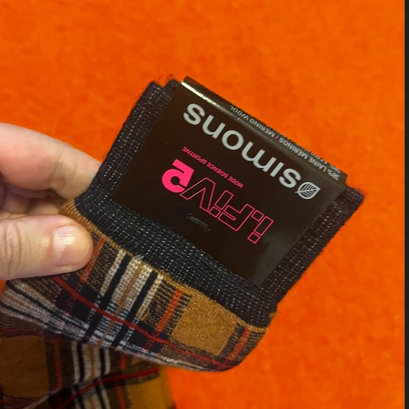 Brown check plaid jacquard merino wool blend thermal socks made in Italy NWT - Picture 3 of 8